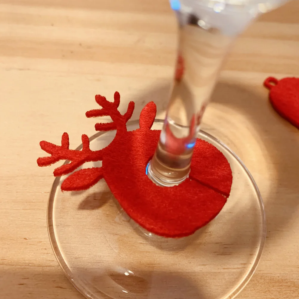 

Wine Christmas Charms Markers Marker Drink Drinking Silicone Decorations Tags Accessories Cocktail Cupglasses Identification Red