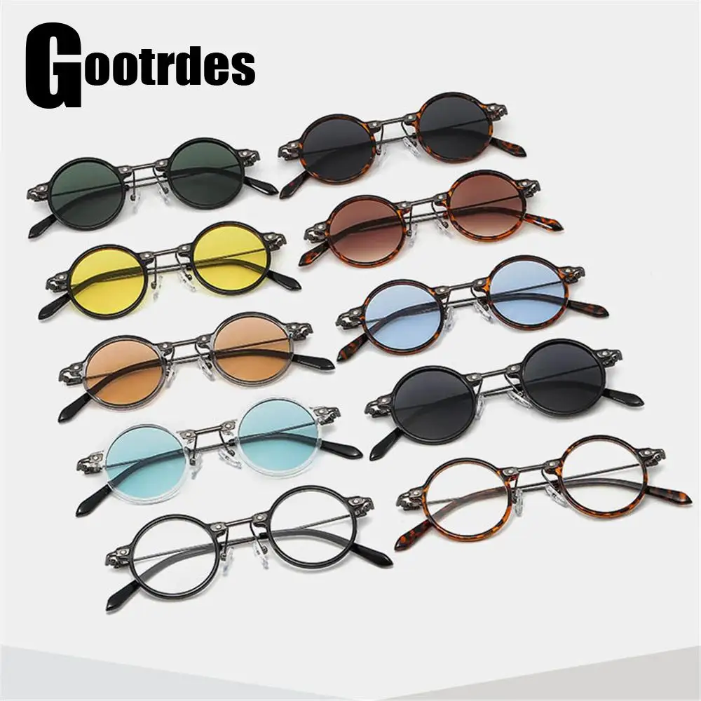 

Small Round Sunglasses for Men Women Retro Punk Sun Glasses Fashion Ocean Color Clear Lens Eyewear Vintage Driving Sun Shades