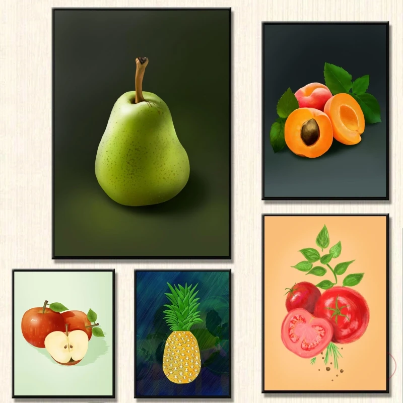 

Canvas Prints fruit pear food Cartoon Character Picture Comics Pictures Children Gifts Poster Home High Quality Art Decorative