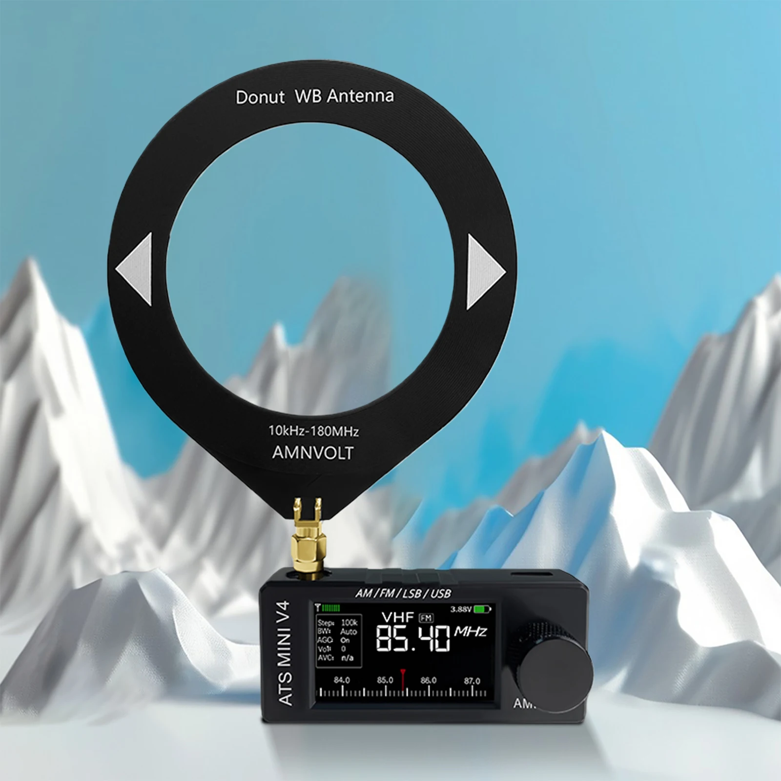 Фото Портативное AM/FM-радио AMNVOLT V4 ATS MINI с усилителем для наушников и 1,9-дюймовым IPS-экраном для прогулок, походов и кемпинга №4