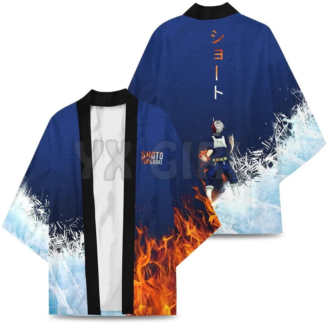 

Shoto Hot Cold Kimono 3D Printed Women For Men Kimono Cardigan Cosplay Kawaii Soft Shirt Japan Clothes Unisex Kimono Shirt