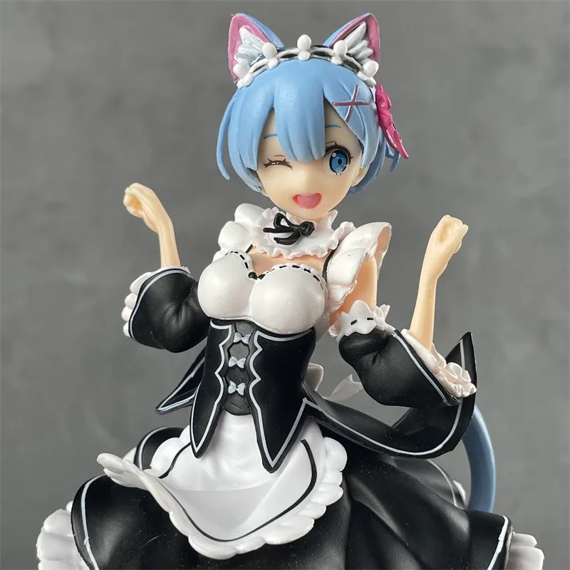 Фото 22 см Re:Zero — Жизнь в другом мире с нуля: Аниме-фигурка Рем в костюме горничной, модель, игрушка, подарок №5