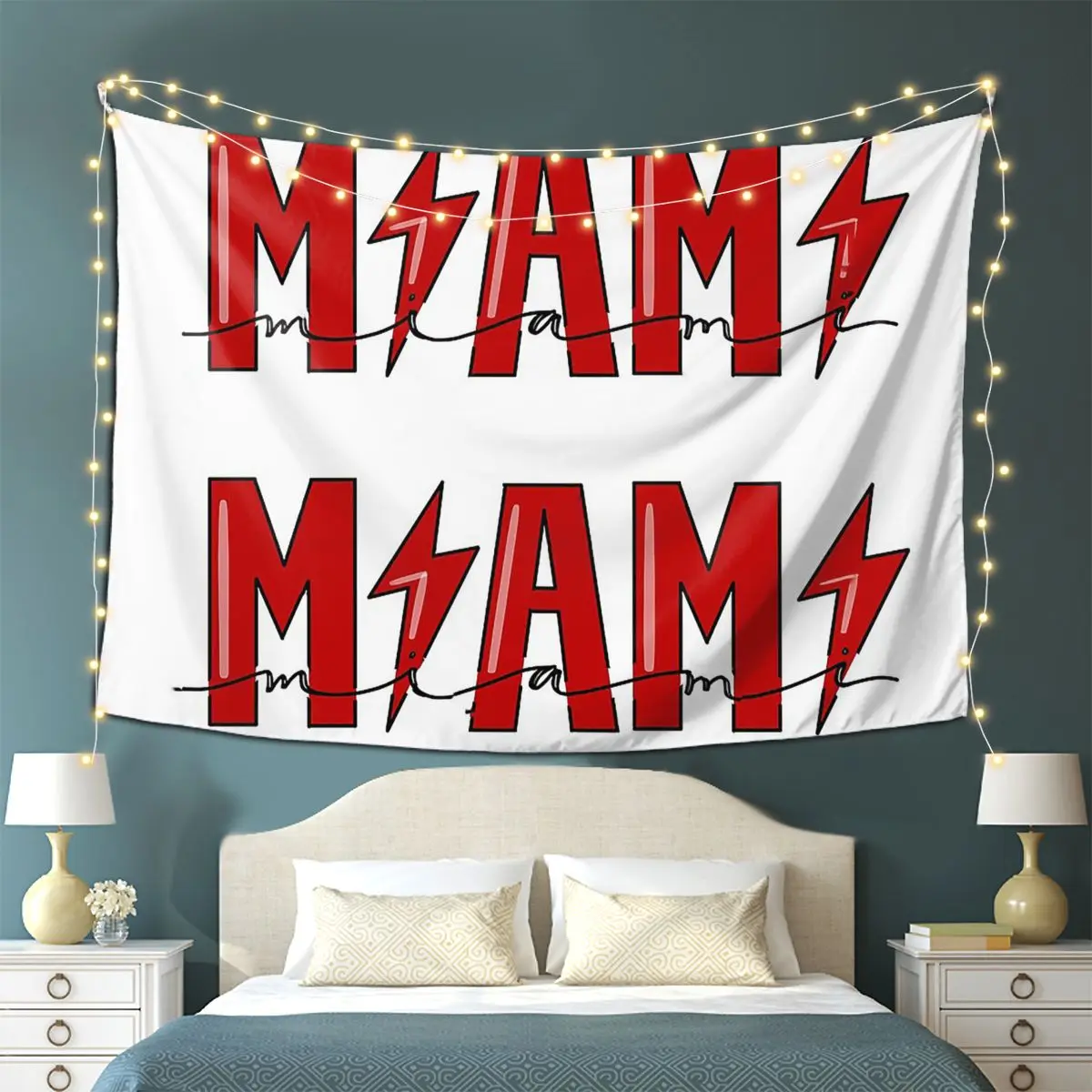 

Гобелены Майами с молнией, декоративные украшения в эстетике, для гостиной, спальни, настенная ткань в стиле хиппи для дома