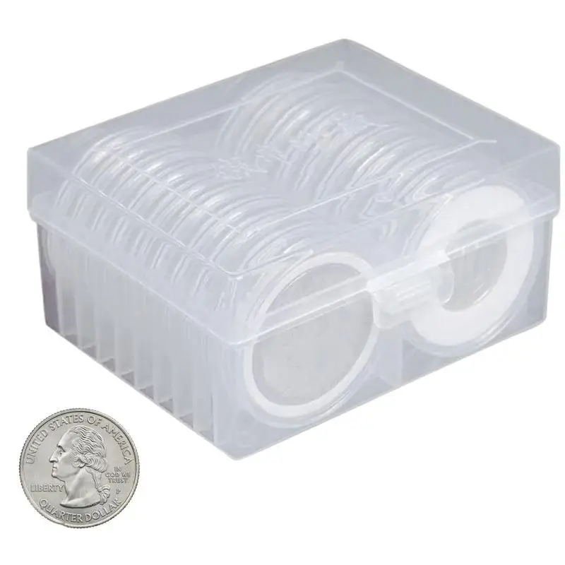 

Coin Case 20 Pcs Coin Holder With 7 Sizes Protect Gasket Coin Holder Case With PP Storage Organizer Box For Coin Collection