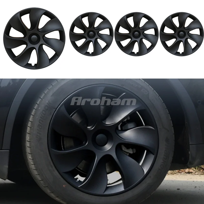 

4PCS 19-Inch Car Whirlwind Hubcap Wheel Full Cover For Tesla Model Y 2020 2021 2022 Replacement Cap Kit Accessories