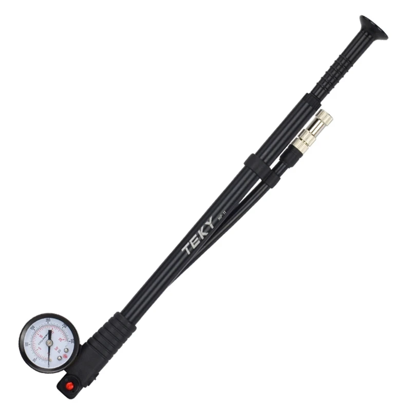 

Portable High-Pressure 300PSI Bike Fork Air Pump With Barometer Gauge Rear Suspension Shock Absorber Pump