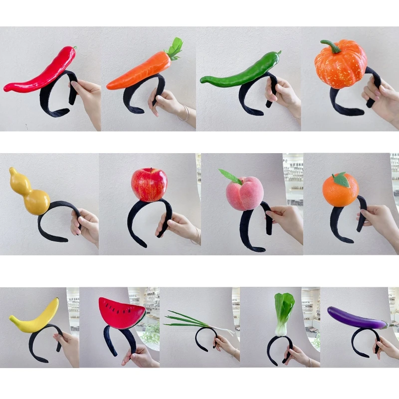 Weiche Pfeffer Stirnband Lustige Fruit Haar Hoop Banana Haarband Gefüllte Gemüse Haarband Cartoon Kostüm für Party X4YC – Detail 4