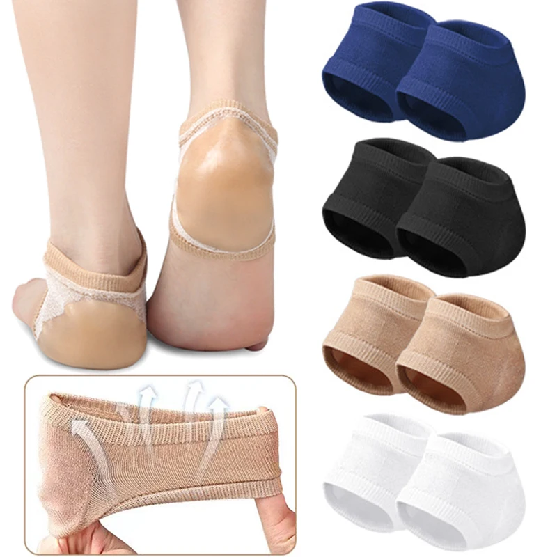 

Gel Heel Protector Sleeve Silicone Heel Pads Heel Cups Plantar Fasciitis Support Feet Care Skin Repair Cushion Half-yard Socks
