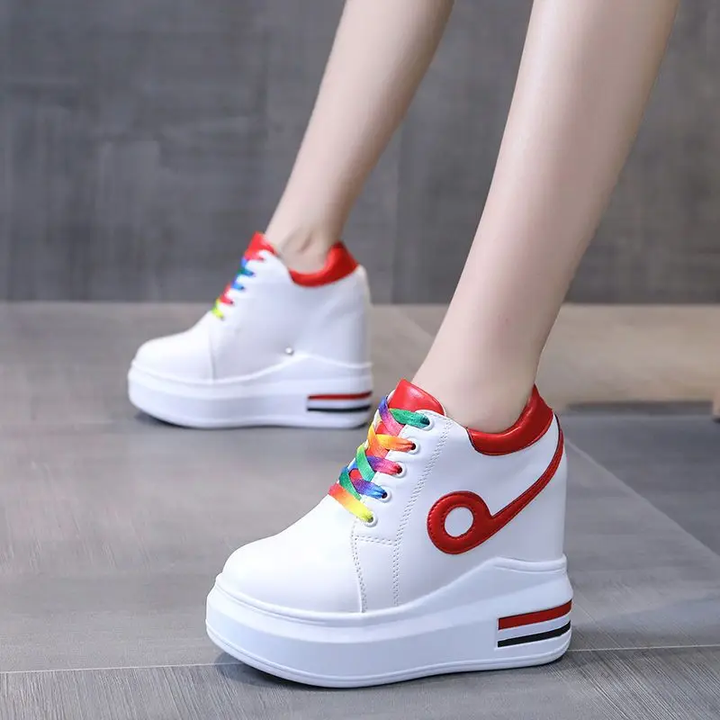 

Spring Women 12CM High Heels Casual Shoes Wedges Platform Women Shoes Chaussure Summer Height Increasing Pumps flowers Shoes