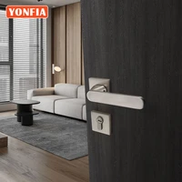 yonfia a8206r03 aluminium internal split door handles on rosettes silver brush square door lock set for villa wood indoor door