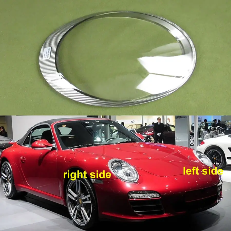 For Porsche 911 2005-2011 Headlamp Cover Transparent  Shade Lamp Headlight Shell Lens Plexiglass Replace Original Lampshade