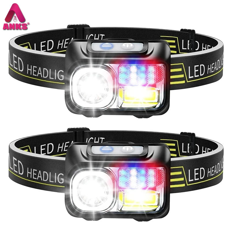 Night Lamp 9 Modes LED Headlamp Rechargeable Powerful Head Lamp Built-in Battery Outdoor Camping Headlight Head Light
