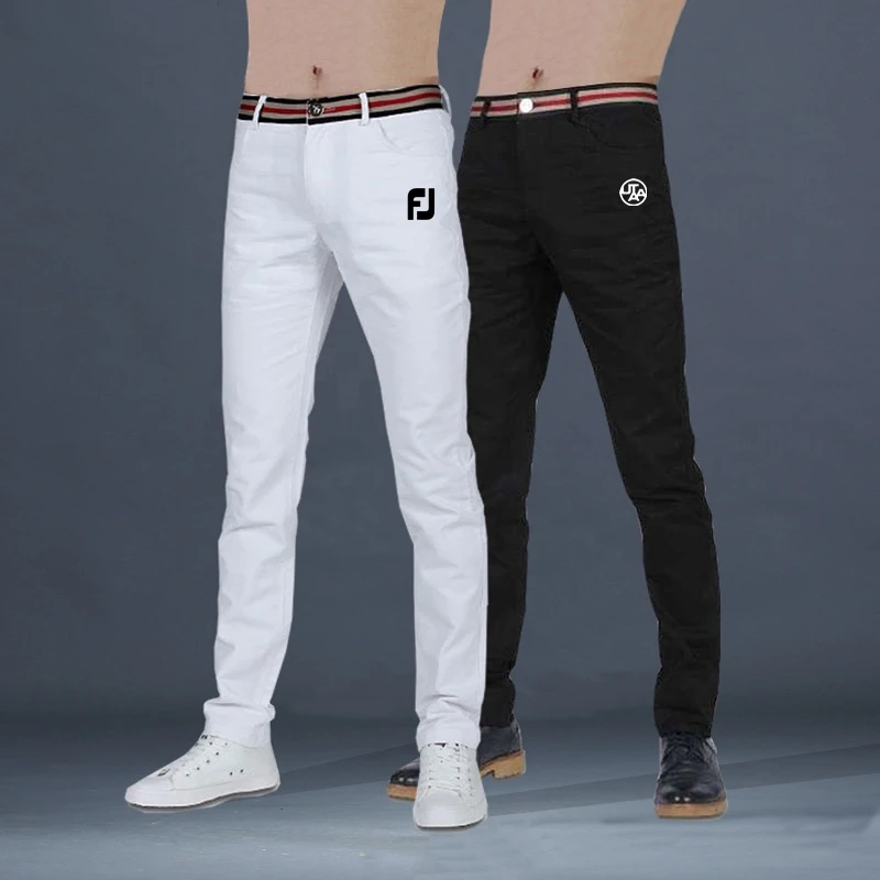 Men's Golf Shirt 2023 Spring Golf Pants Men's Golf Garment Marben Golf Shirt Men's Fashion Belt Stripe Luxury Golf Pants