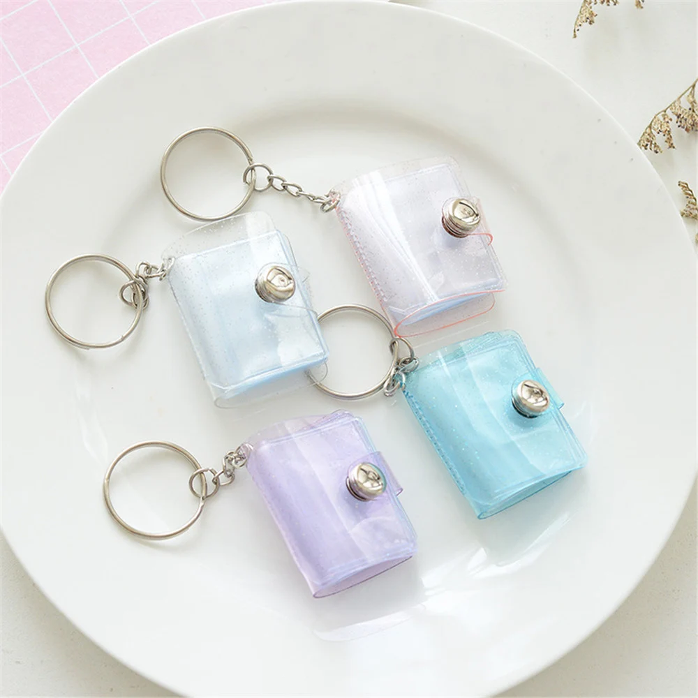 

Фотоальбом с 16 карманами для мини-фото-наклеек, держатель для карт желеобразного цвета, держатель для фотографий 2 дюйма, портативный брелок...