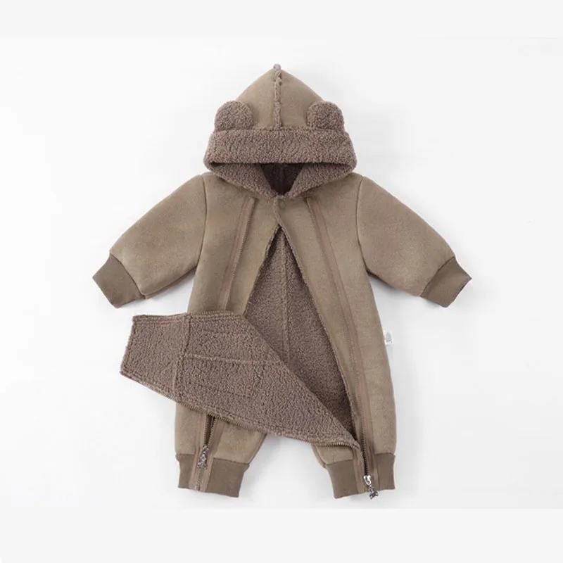 Комбинезон с капюшоном Baby Bear, кардиган, цельный флисовый комбинезон на молнии, плотный, 2025 г., детский однотонный комбинезон, теплый, удобный для детей (art.: 3920d3c7a93f3) - 3920d3c7a93f3