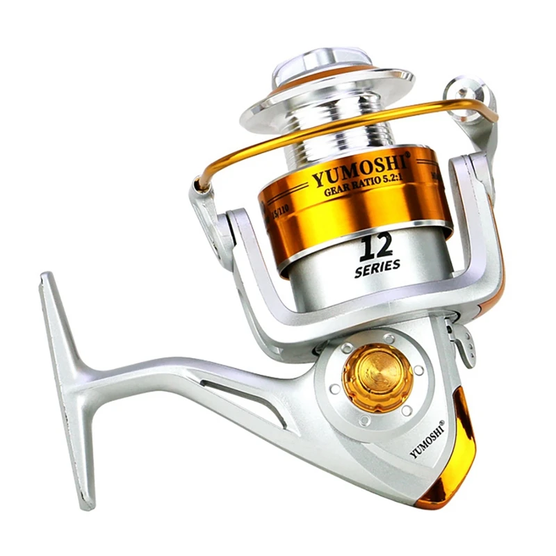 

YUMOSHI Fishing Reel 5.2:1 Spinning Fishing Reel Distant Wheel Metal Spinning Fishing Reel For Ocean Rivers Lakes Ponds