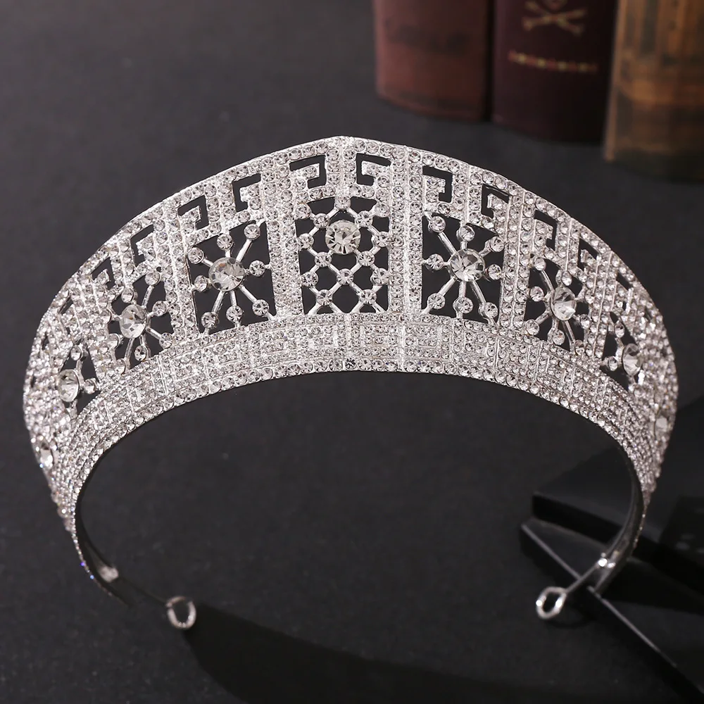 

Elegant Gold Silver Color Queen King Tiara Crowns For Women Bride Crystal Rhinestone Wedding Bridal Hair Accessories Diadems