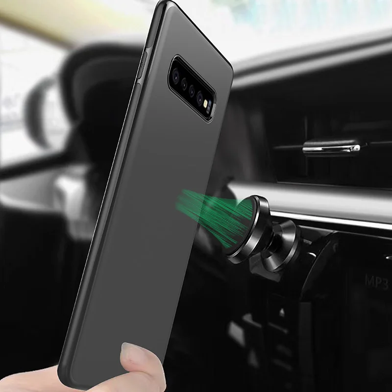Magnetic Case for Samsung Galaxy S9 S10 Plus S10e S10+ Case Soft TPU Cover Insert Metal Sheet Fit Magnetic Car Phone Holder