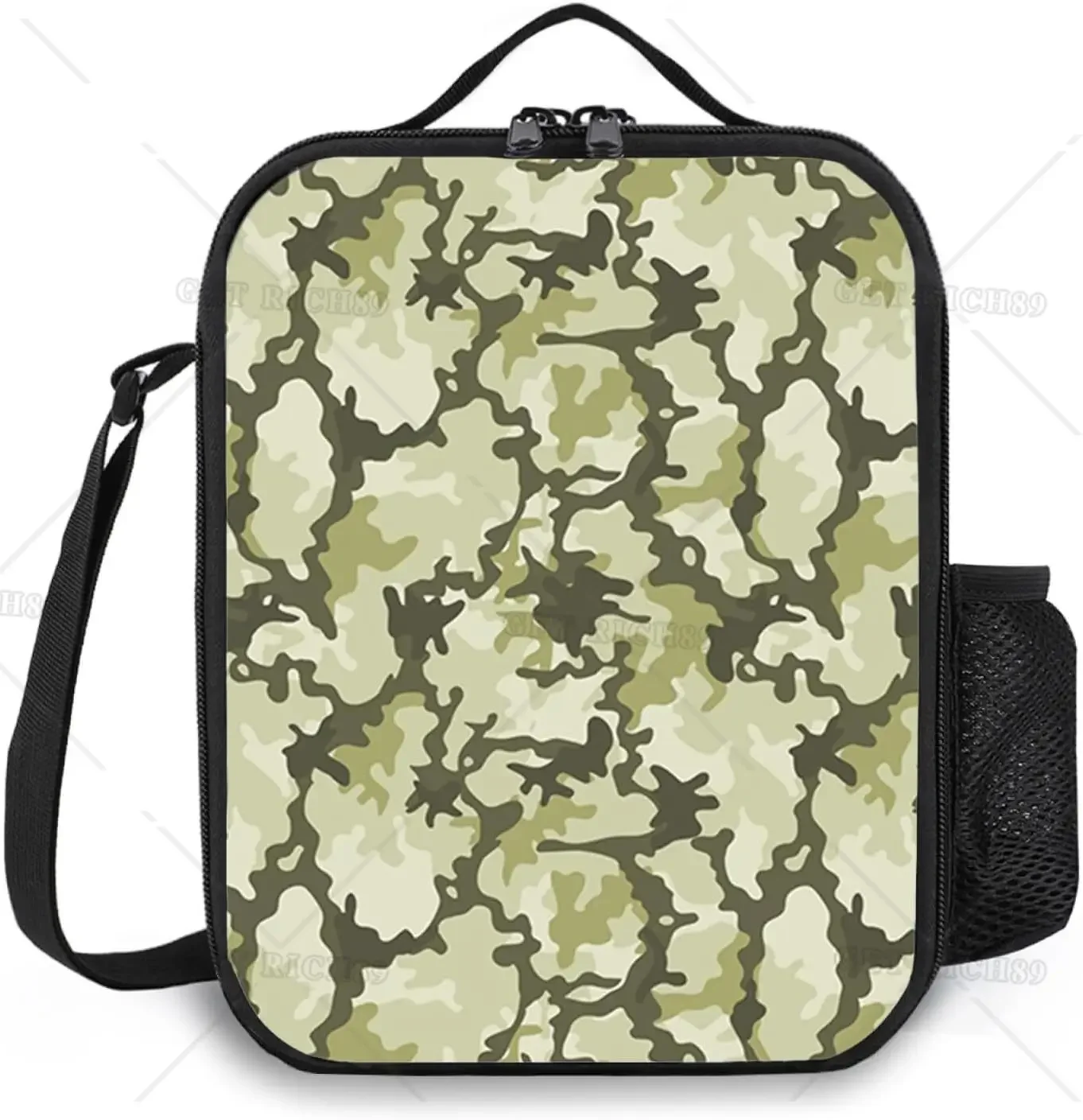 Сумка для ланча с ремешком мужчин и женщин многоразовый Камуфляжный мешок обеда