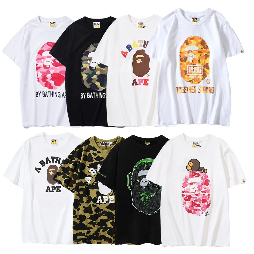 

Men Clothing Tide Men's Casual Letters Round Neck T-shirt Men and Women Couples Loose Short-sleeved T-shirt Cotton Short shirts