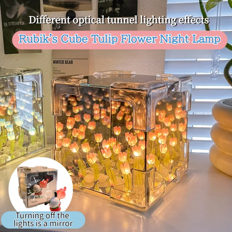 Ночник тюльпан ручной работы материал сделай сам кубик-тюльпан зеркало декор для