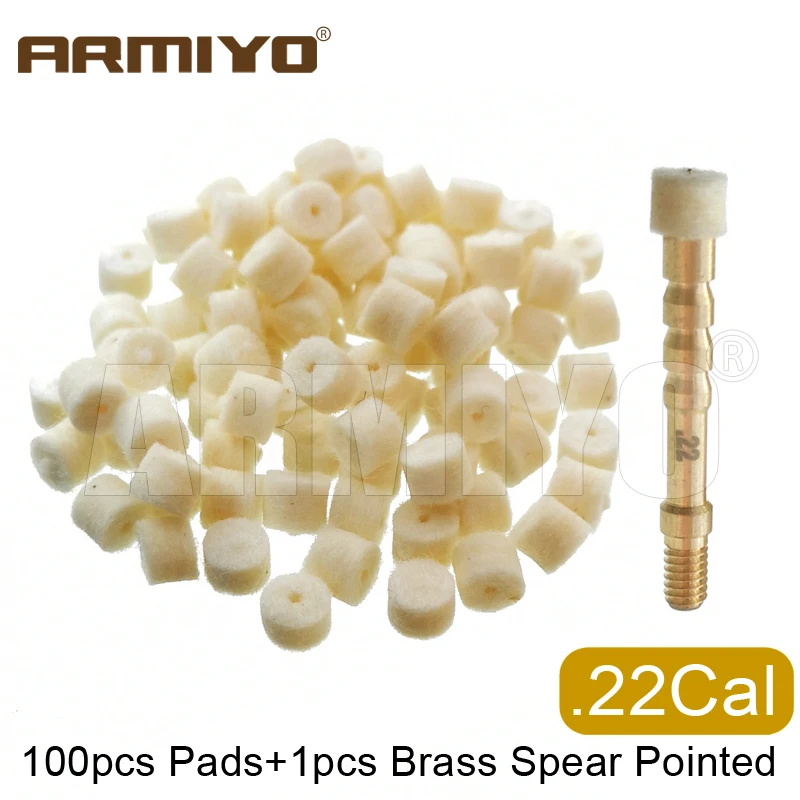 Полировальная накладка Armiyo .17 калибра ~ .38 100 шт. шерстяная войлочная