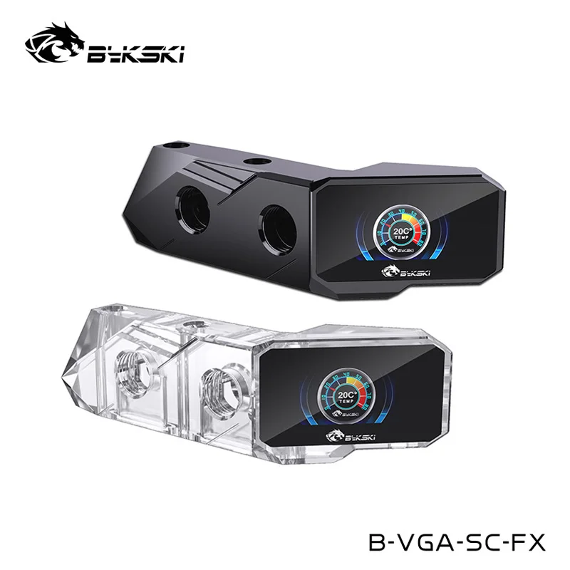 

Вертикальный термометр Bykski с блоком воды и графическим процессором, компонент с ЖК-дисплеем температуры, черный, прозрачный, G1/4 ,B-VGA-SC-FX