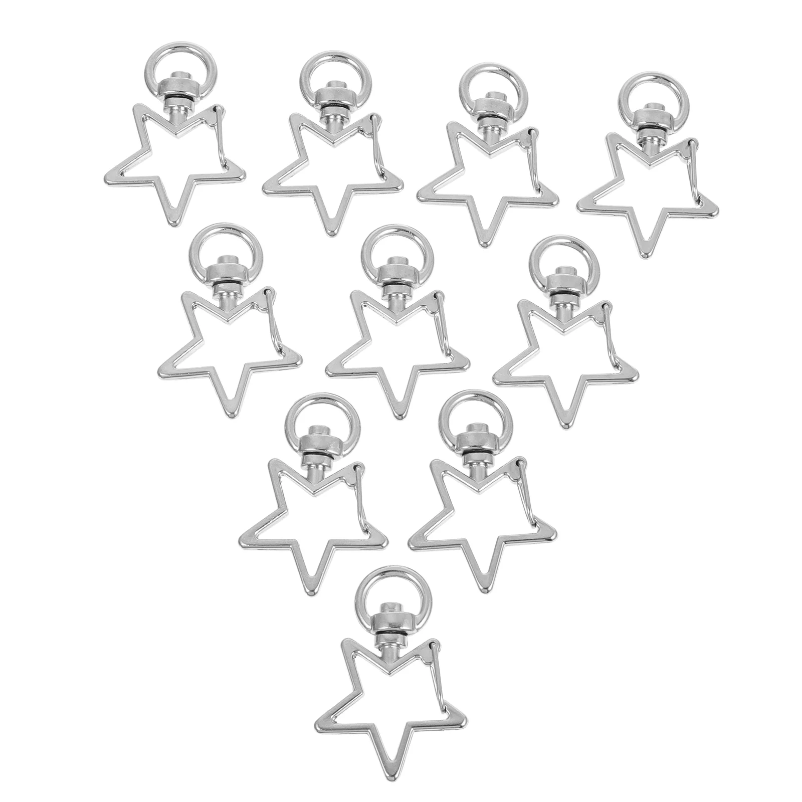 40 Pcs Star Keychain Swivel Lobster Clasp Keychains Jewelry Making Clasps Alloy Snap Hook Metal Rings with Clip