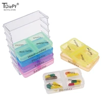 colourful 7days pill case container for tablets weekly pill box tablet sorter medicine weekly storage box container organizer