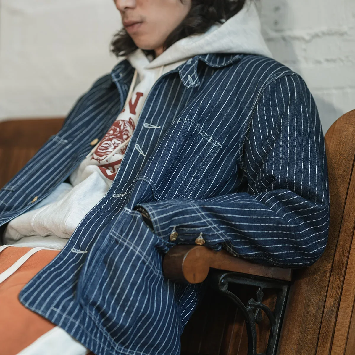 Не в наличии 1930-х годов Wabash Stripes Jacket Винтажная мужская рабочая одежда