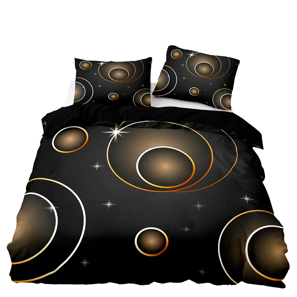 Комплект постельного белья с черным пододеяльником и наволочкой 220x240 | Дом сад