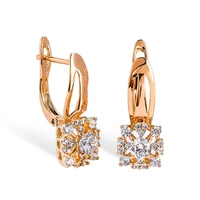 exquisite crystal gold color earrings zircon aesthetic wedding temperament gift jewelry decoration for woman girls
