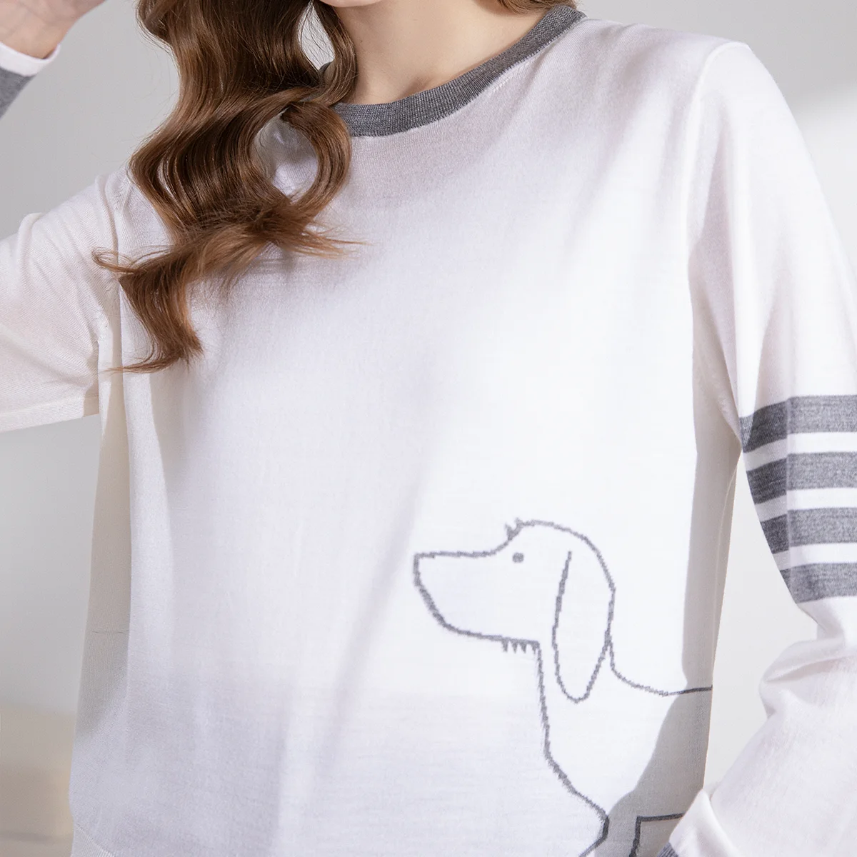 23TC-371TC-370 70% мериносовая шерсть 30% шелковый шерстяной свитер модный женский