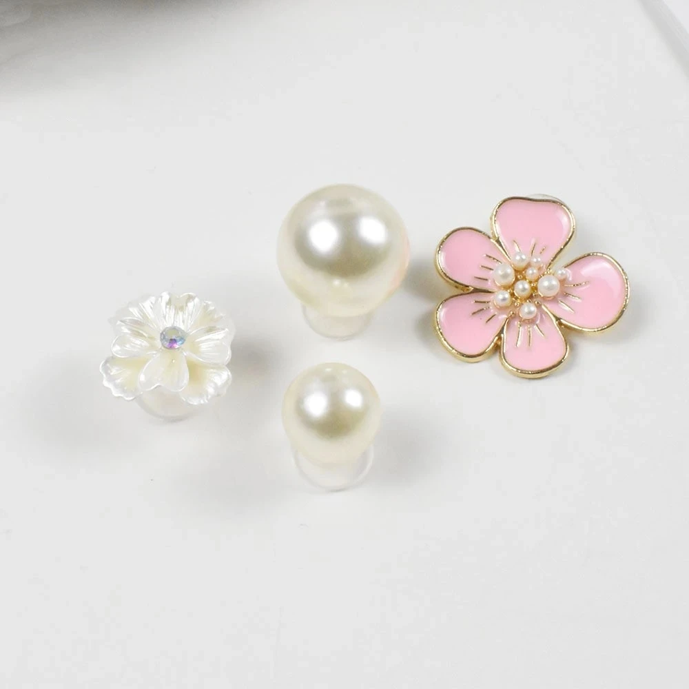 Best Selling White Daisy Sunflower Combination Suit Elegant Vintage Pearl Chain Shoe Jewelry All-Match Flower Shoe Charms
