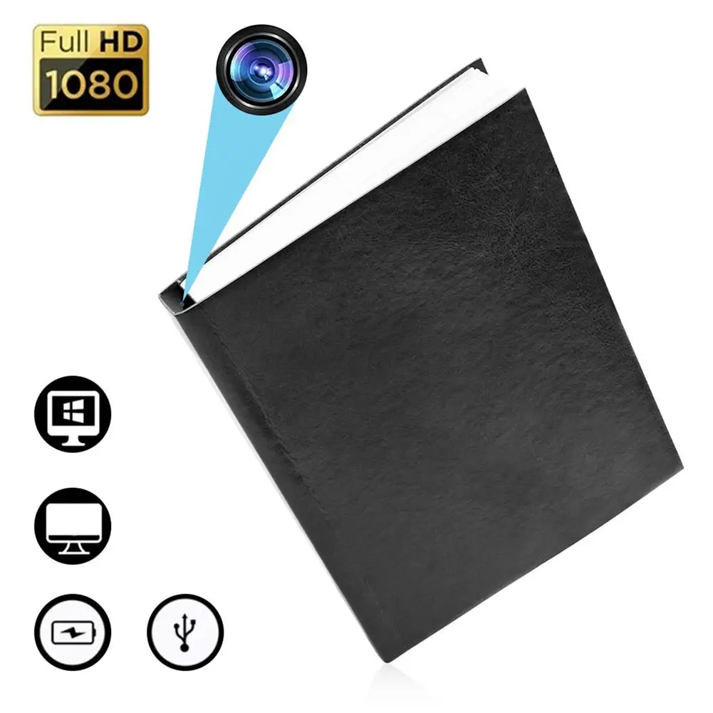 

1080p Mini Camera Book With Lens Simulation Book Micro Camcorder Action Home Security Video Recorder Nanny Cam