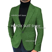mens suit herringbone one button lapel retro wool jacket business formal office interview blazer