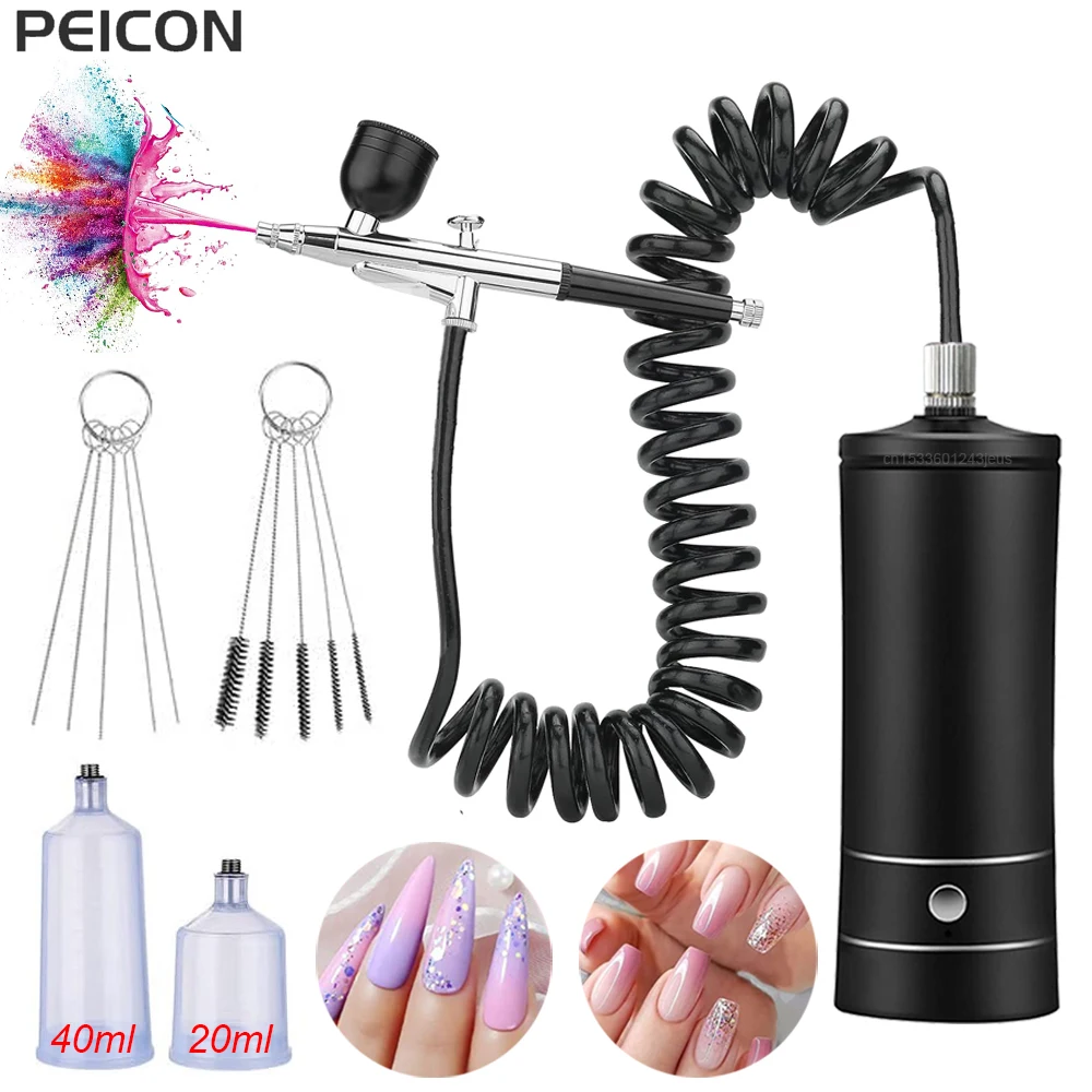 Portable Air Brush Nail Paint Compressor For Nails Art Cake Painting Craft Airbrush Compressor