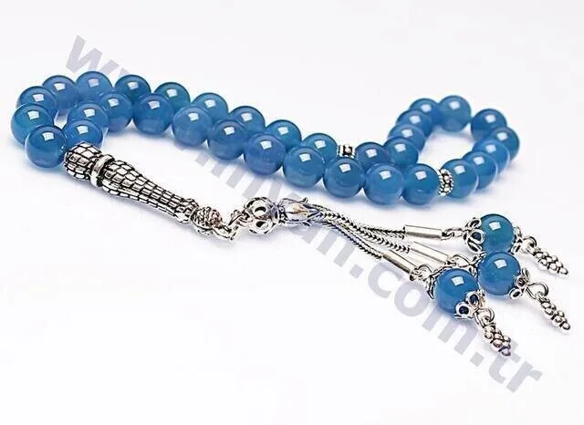 IQRAH Agate Stone Rosary (925 Sterling Lunar)