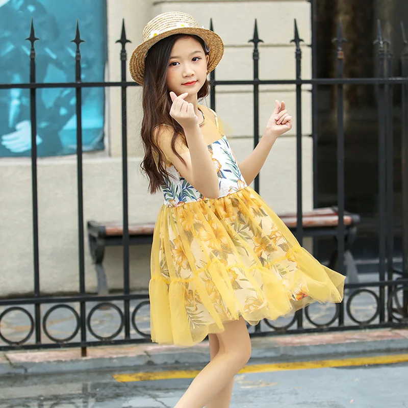 

Новинка 2022, Осеннее Хлопковое платье с вышивкой для девочек-подростков, детское праздничное платье принцессы с цветами, костюм, детская оде...