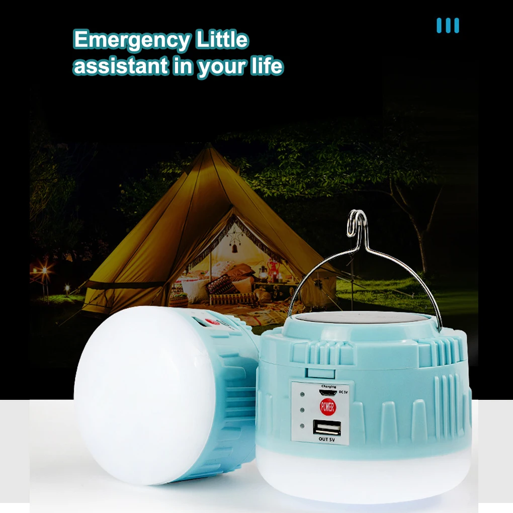

1PC LED Camping Light Solar Lamp USB Portable Lighting Phone Charge Solar Camping Lantern Rechargeable Lamp Waterproof Outdoor