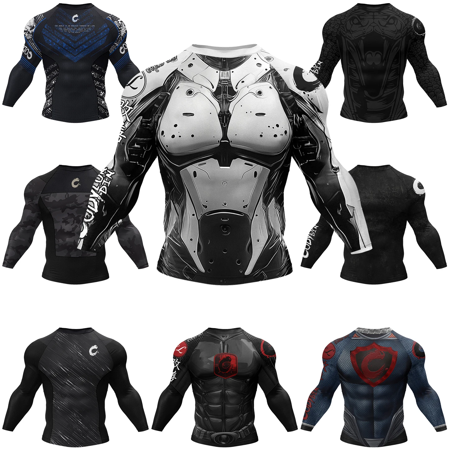Фото Мужская футболка Cody Lundin MMA с 3D принтом Bjj Boxing Sport Tops с длинным рукавом Rash Guard Рубашки для джиу-джитсу Трикотажные изделия для кикбоксинга и фитнеса №4