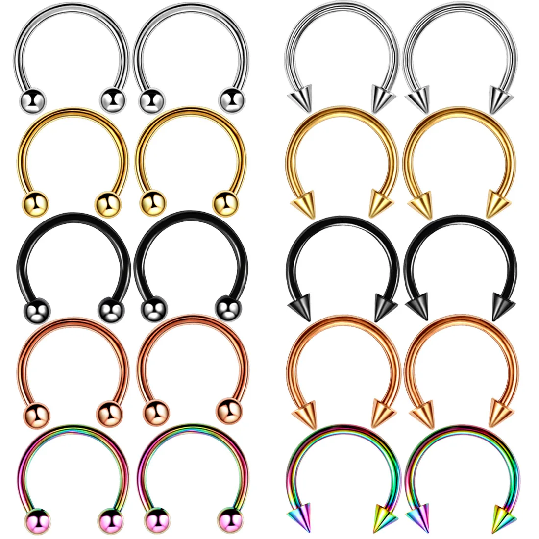 

2023 Titanium Steel Popular C-Ring 316 Nose Ring Fashion Earrings Gold Nose Nail Anti Allergic Dimple Nail Body Puncture