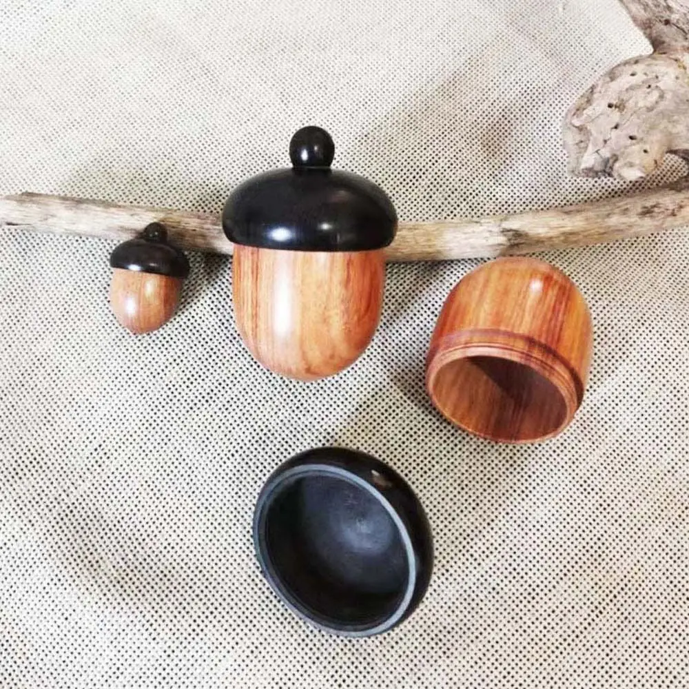 

Мини-контейнер для таблеток в форме желудя, уличная коробка для хранения гранул, дорожный футляр для таблеток, органайзер для капсул, деревянная коробка для таблеток