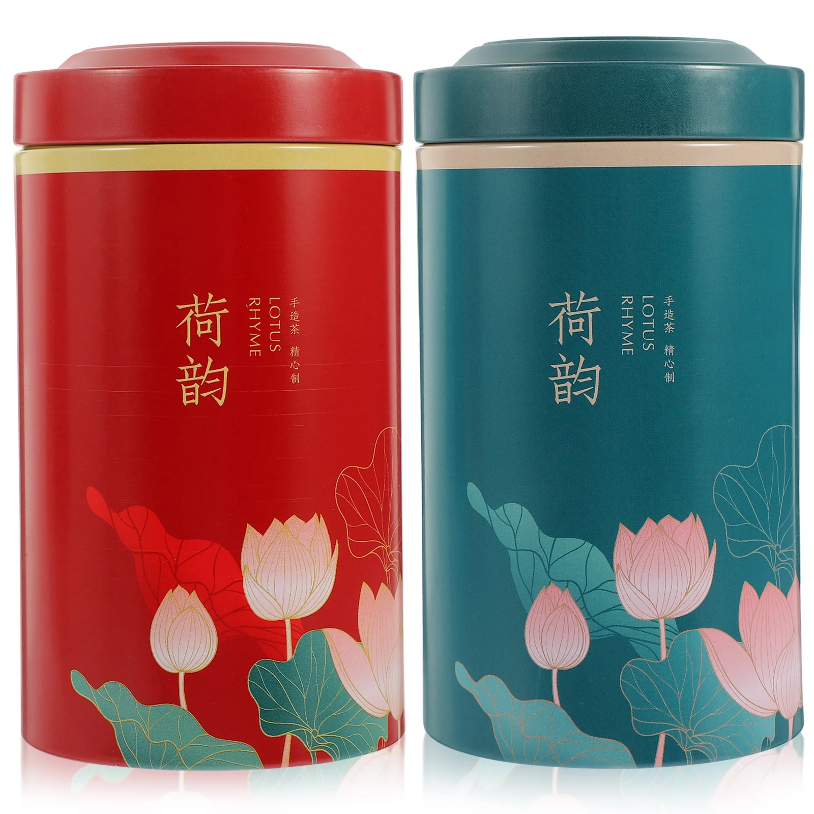 

2 Pcs Tea Airtight Can Home Tea-leaf Jar Tinplate Mini Plastic Containers Canister Leaves Loose Adorn Storage Tank
