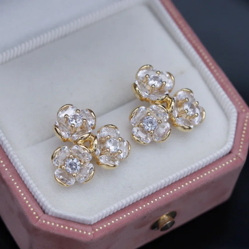 Южная Корея новый дизайн модные украшения 16 К позолоченные роскошные серьги с