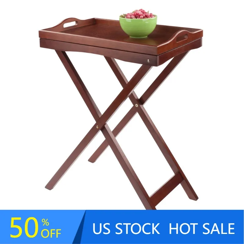 

Деревянный телевизионный столик Devon, с сервировочным подносом, отделка орехом