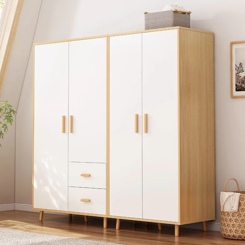 

White Nordic Wardrobe Clothes Organizer Bedroom Storage Wardrobe Free Shipping Ropero Armable De Ropa Furniture Multifunction