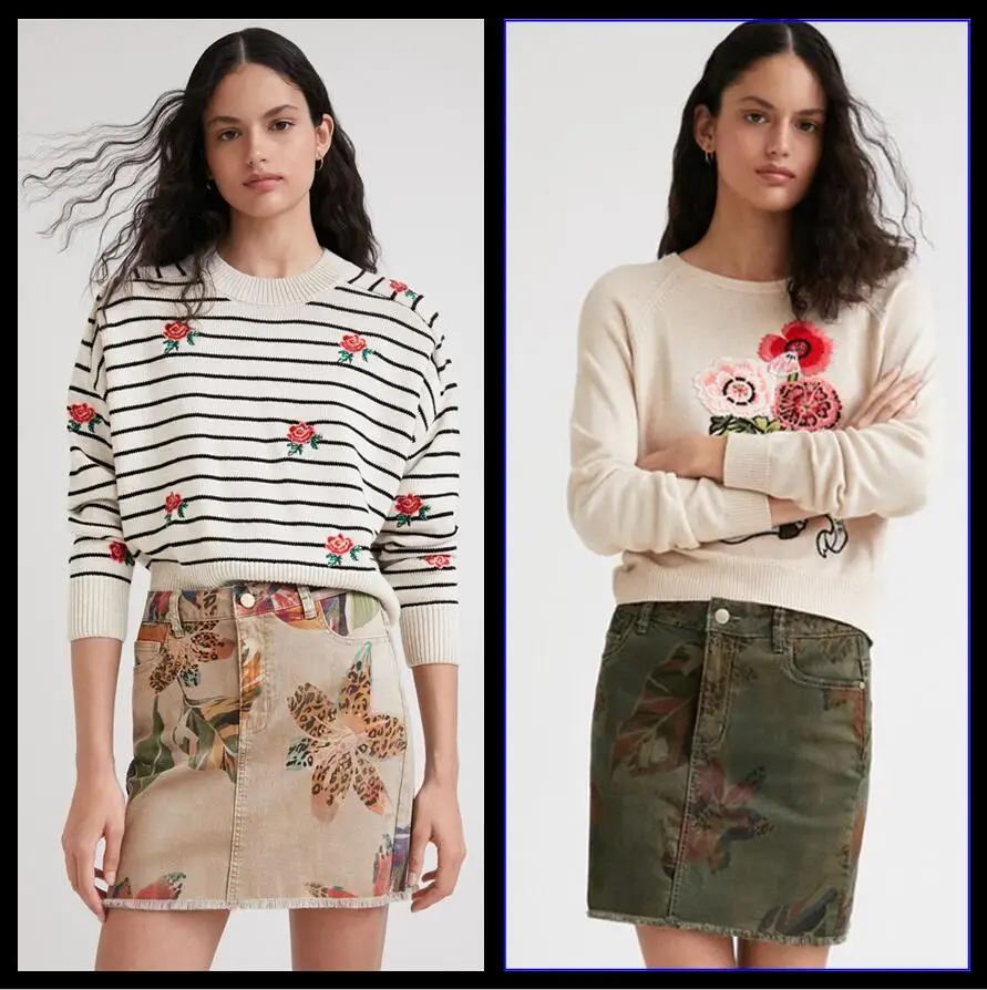 

2022 новая испанская мини-юбка desigual с песочным принтом и цветочным принтом