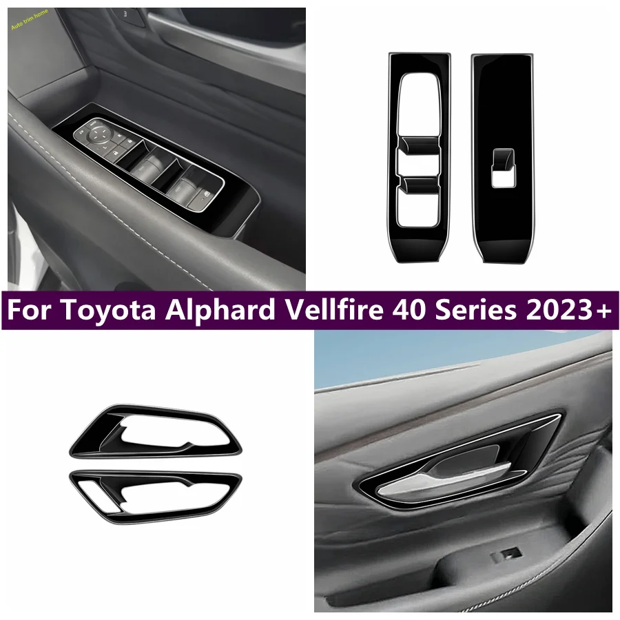 

Window Lift Switch Button / Inner Door Handle Bowl Cover Trim Fit For Toyota Alphard Vellfire 40 Series 2023 2024 Accessories