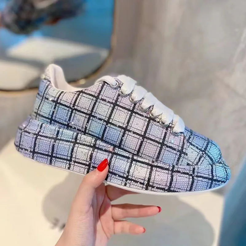 

Женские туфли 2022 модные новые роскошные женские туфли стразы из натуральной кожи серебряные туфли женские кроссовки